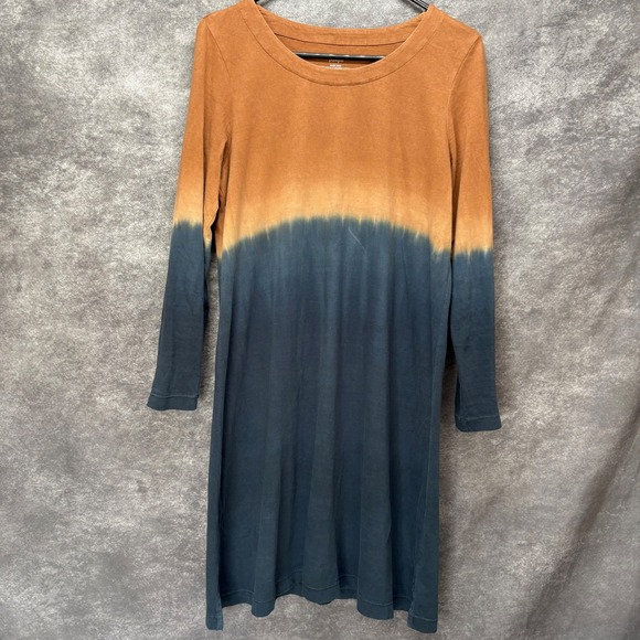 Pure J Jill Ombre Sunset A-Line Dress Women's Size M Long Sleeve Organic Cotton - Picture 1 of 11